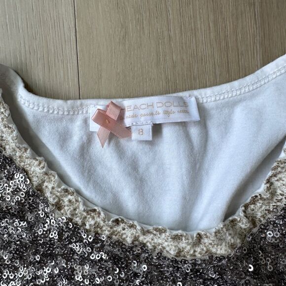 Heach Dolls Girls Gold Sequin Embellished Sleeveless Top, Size 8 - Picture 2 of 4